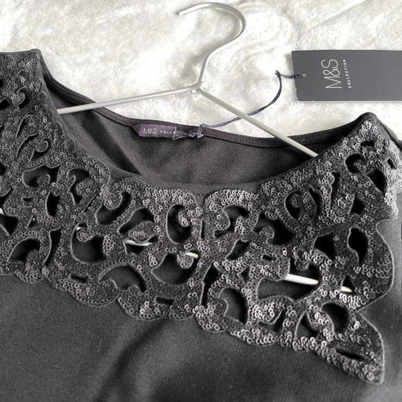 NWT M&S Black Midi Dress - Picture 2 of 5